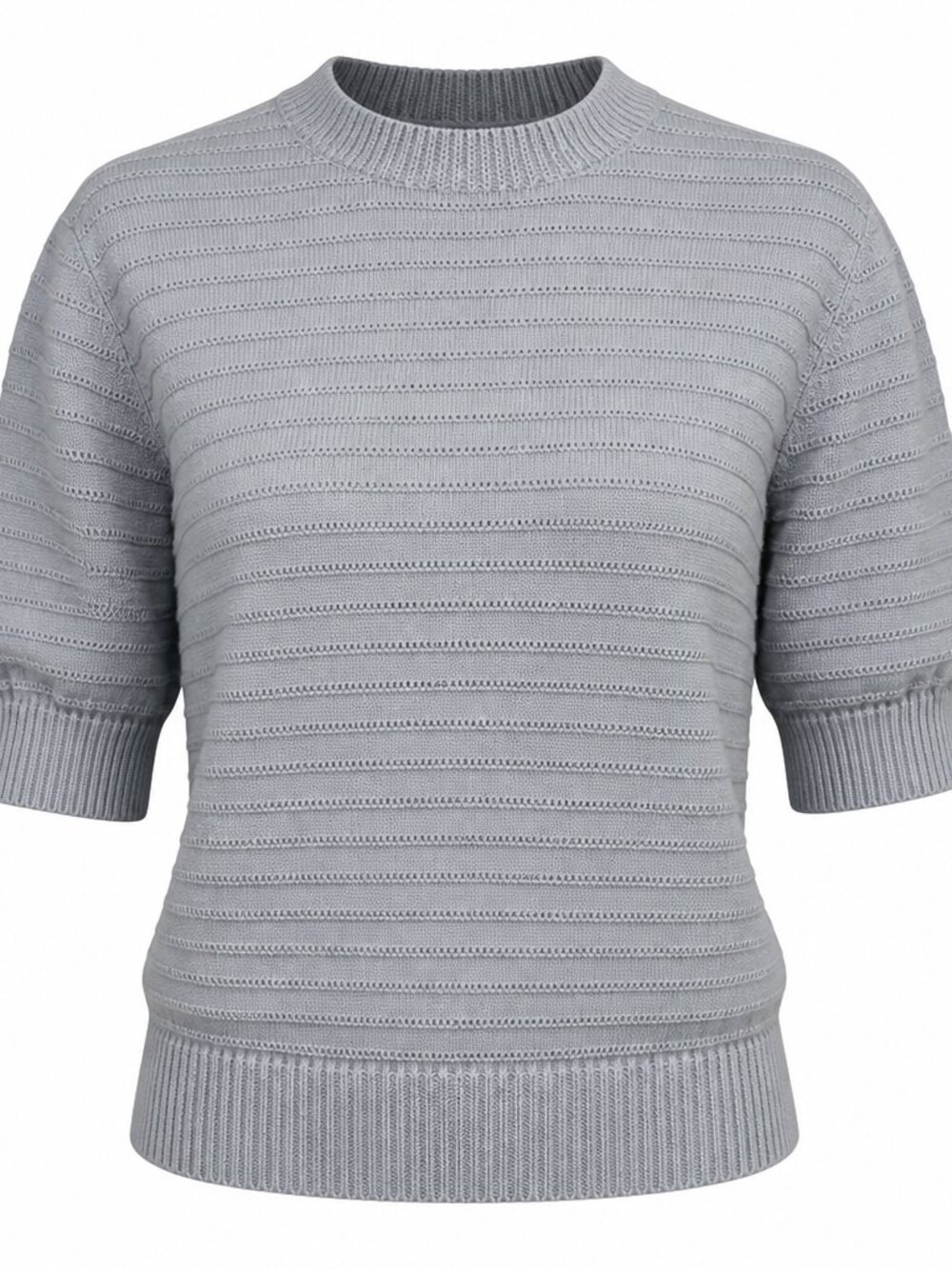 Frye Pale Blue Short Sleeve Crew Sweater